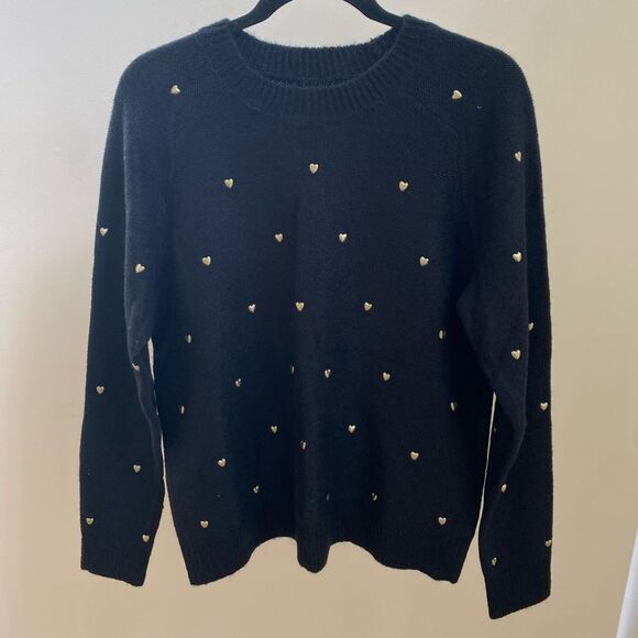 Lucky Brand Heart Studded Crewneck Sweater - Picture 2 of 8